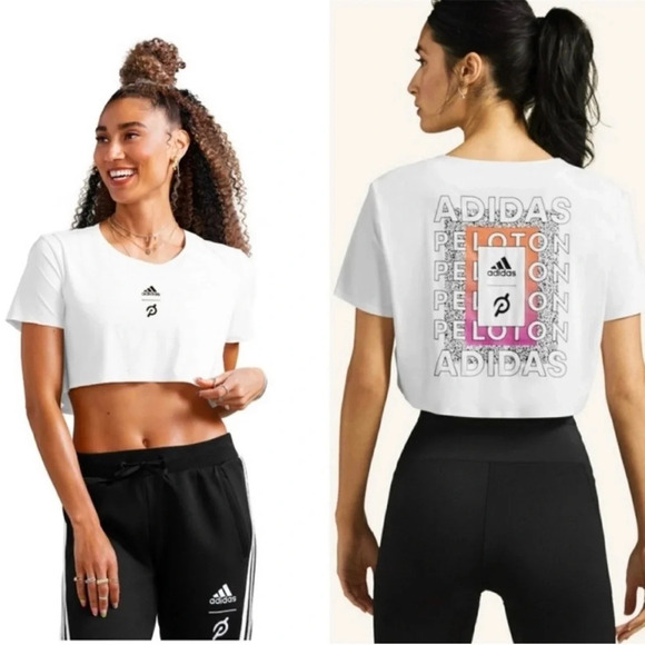 Adidas x Peloton Crop Tee White size small - Picture 1 of 8